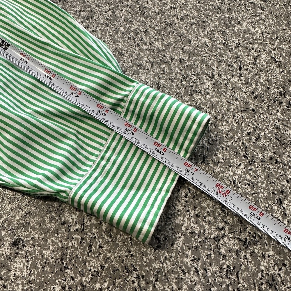 Polo Ralph Lauren Shirt Mens L Green Striped Button Down Long Sleeve Classic Fit - Picture 6 of 7
